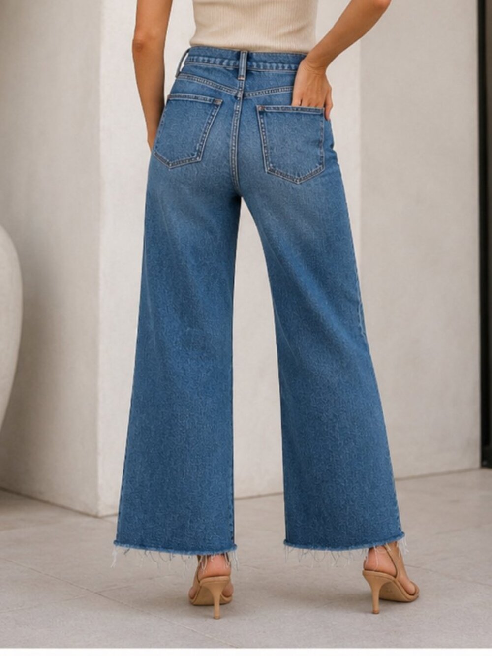 Joe's Jeans The Mia High Rise Wide Leg Ankle Jeans Blue Raw Hem | Size 32 - Picture 14 of 14
